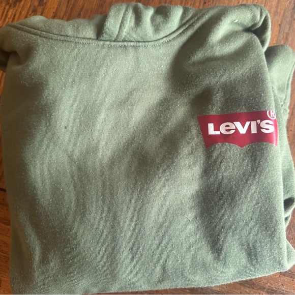 Levi's Olive Green Hoodie with Red Logo Tag - Picture 3 of 3